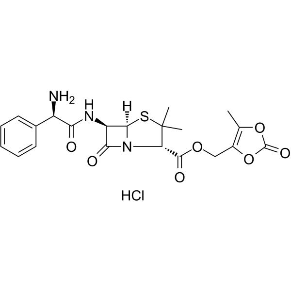 Lenampicillin hydrochloride Chemical Structure Lenampicillin hydrochloride(Synonyms: 盐酸仑氨苄西林; KBT 1585 hydrochloride)