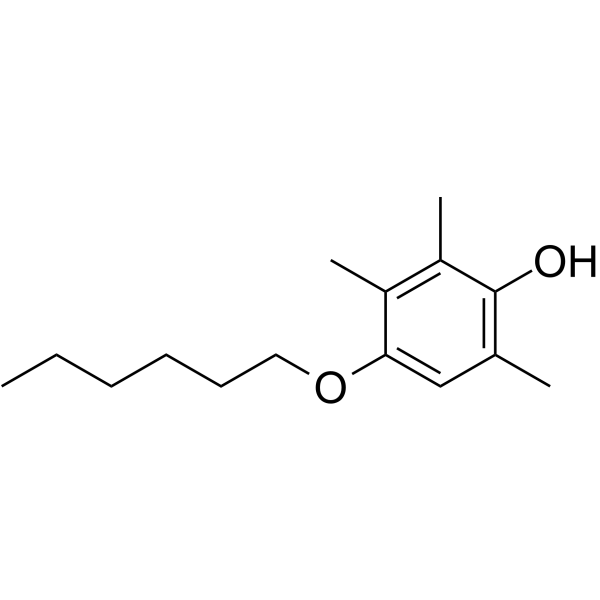HTHQ Chemical Structure HTHQ(Synonyms: 1-O-hexyl-2,3,5-trimethylhydroquinone; HX-1171; BTT-105)