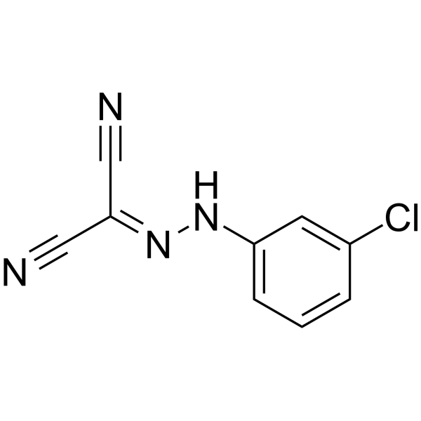 CCCP(Synonyms: Carbonyl cyanide 3-chlorophenylhydrazone;  Carbonyl Cyanide m-Chlorophenylhydrazone)