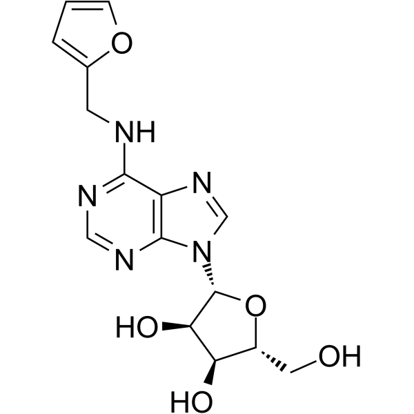 Kinetin riboside Chemical Structure Kinetin riboside(Synonyms: N6-Furfuryladenosine)