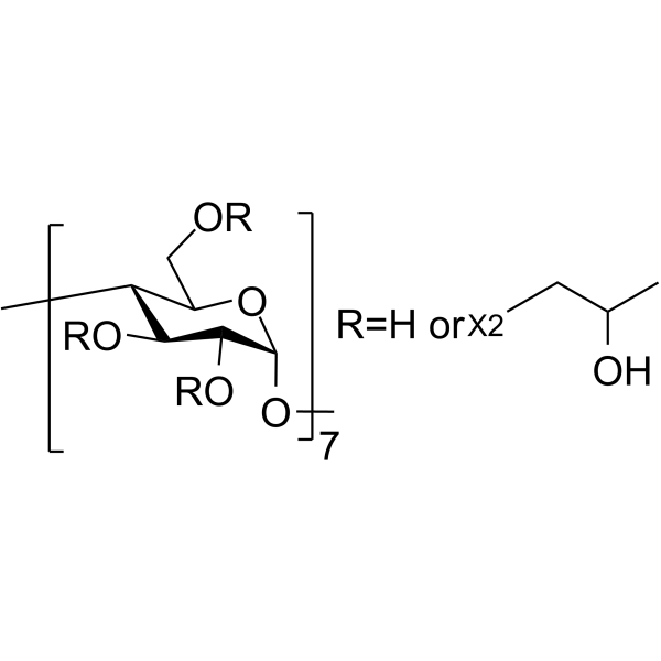 (2-Hydroxypropyl)-β-cyclodextrin Chemical Structure (2-Hydroxypropyl)-β-cyclodextrin(Synonyms: 羟丙基-β-环糊精; Hydroxypropyl betadex; Hydroxypropyl-β-cyclodextrin; HP-β-CD)