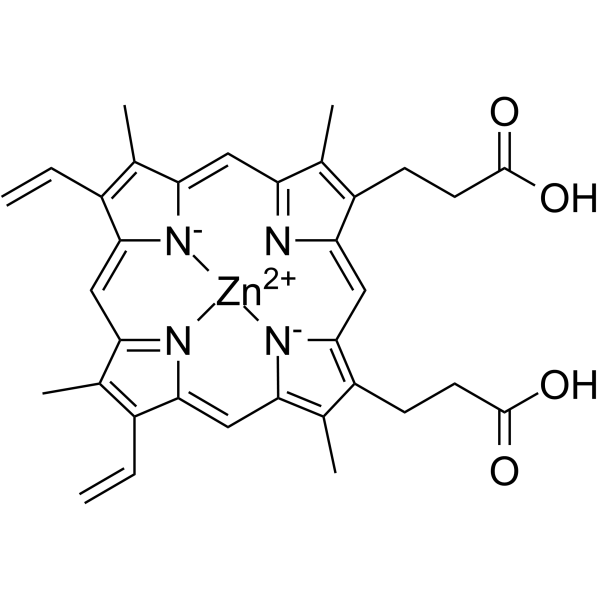 Zinc Protoporphyrin(Synonyms: 锌原卟啉; Zn(II)-protoporphyrin IX;  ZnPP;  Zinc Protoporphyrin-9)