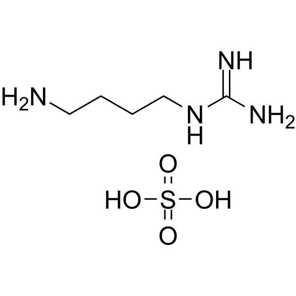 Agmatine sulfate Chemical Structure Agmatine sulfate(Synonyms: 胍基丁胺;硫酸胍基丁胺;硫酸鲱精胺;胍基丁胺硫酸盐)