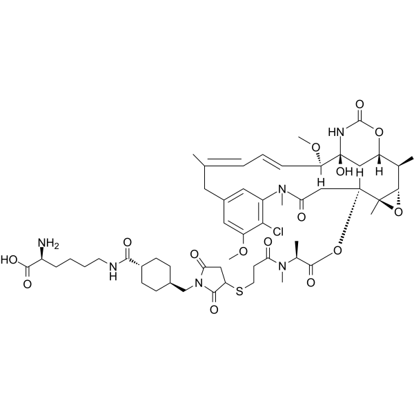 (Rac)-Lys-SMCC-DM1 Chemical Structure (Rac)-Lys-SMCC-DM1(Synonyms: (Rac)-Lys-Nε-MCC-DM1)