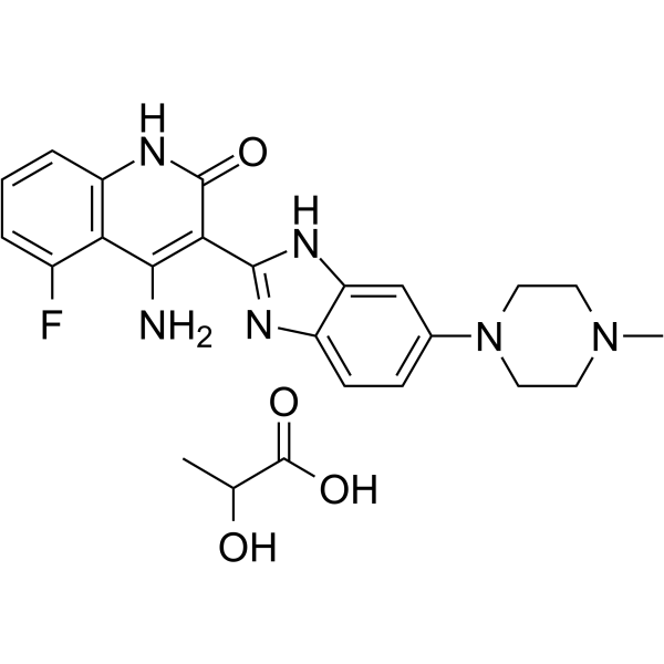 Dovitinib lactate(Synonyms: 多韦替尼乳酸盐; CHIR-258 lactate;  TKI-258 lactate)