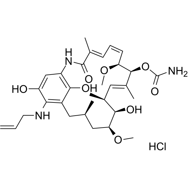 Retaspimycin Hydrochloride Chemical Structure Retaspimycin Hydrochloride(Synonyms: IPI-504)
