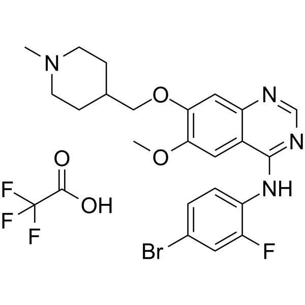 Vandetanib trifluoroacetate Chemical Structure Vandetanib trifluoroacetate(Synonyms: ZD6474 trifluoroacetate)