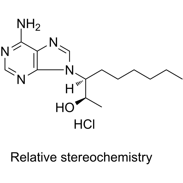 EHNA hydrochloride Chemical Structure EHNA hydrochloride(Synonyms: 外消旋-9-(2-羟基-3-壬基)腺嘌呤盐酸盐)