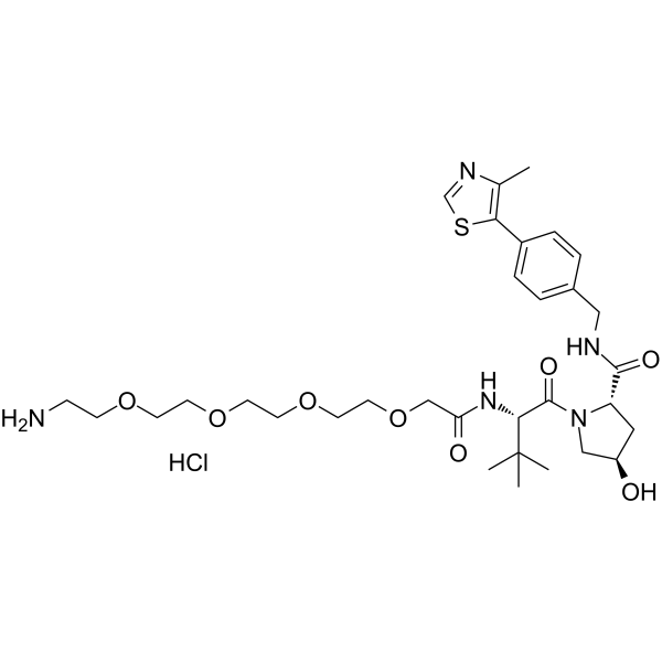 (S,R,S)-AHPC-PEG4-NH2 hydrochloride(Synonyms: VH032-PEG4-NH2 hydrochloride; VHL Ligand-Linker Conjugates 4 hydrochloride;  E3 ligase Ligand-Linker Conjugates 7)