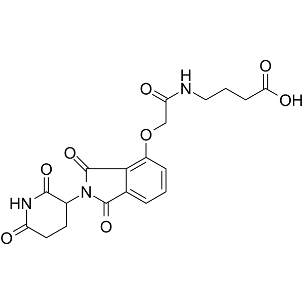Thalidomide-O-amido-C3-COOH Chemical Structure Thalidomide-O-amido-C3-COOH(Synonyms: Cereblon Ligand-Linker Conjugates 7; E3 ligase Ligand-Linker Conjugates 15)