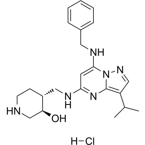 Samuraciclib hydrochloride Chemical Structure Samuraciclib hydrochloride(Synonyms: CT7001 hydrochloride; ICEC0942 hydrochloride)