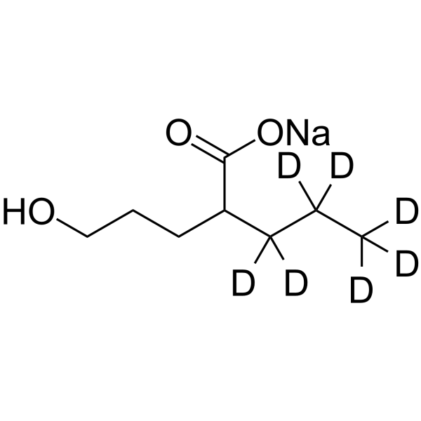 Valproic acid-d7 sodium Chemical Structure Valproic acid-d7 sodium(Synonyms: Sodium Valproate-d7 sodium)