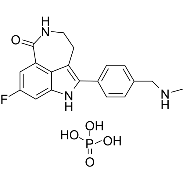 Rucaparib phosphate Chemical Structure Rucaparib phosphate(Synonyms: 瑞卡帕布磷酸盐; AG-014699 phosphate; PF-01367338 phosphate)