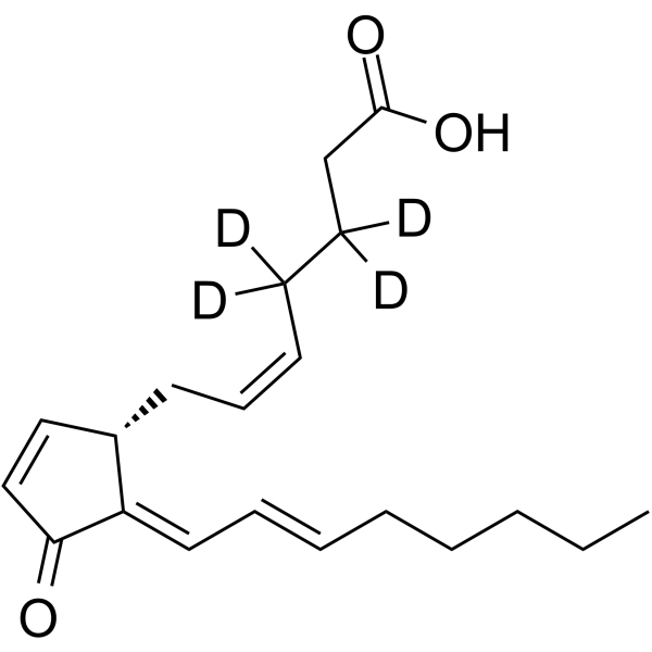 15-Deoxy-Δ-12,14-prostaglandin J2-d4 Chemical Structure 15-Deoxy-Δ-12,14-prostaglandin J2-d4(Synonyms: 15d-PGJ2-d4; 15-Deoxy-Δ12,14-PGJ2-d4)