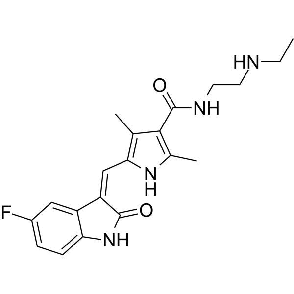 N-Desethyl Sunitinib Chemical Structure N-Desethyl Sunitinib(Synonyms: N-去乙基-舒尼替尼; SU-12662)