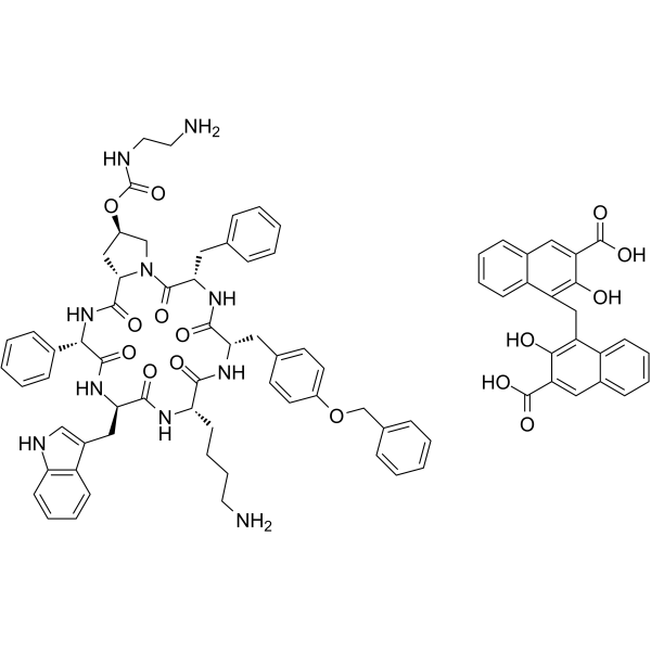 Pasireotide pamoate Chemical Structure Pasireotide pamoate(Synonyms: SOM230 pamoate)