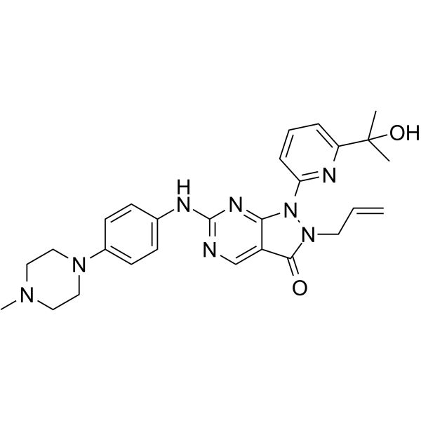 Adavosertib Chemical Structure Adavosertib(Synonyms: AZD1775; MK-1775)
