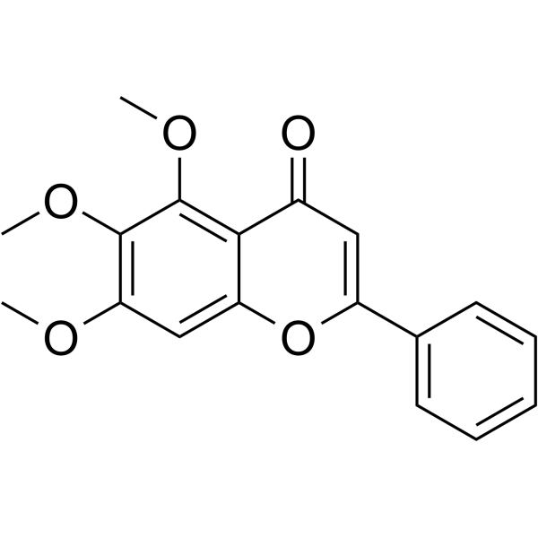 5,6,7-Trimethoxyflavone Chemical Structure 5,6,7-Trimethoxyflavone(Synonyms: Baicalein trimethyl ether)