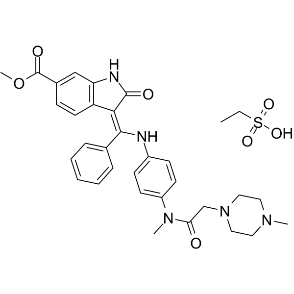 Nintedanib esylate(Synonyms: 乙磺酸尼达尼布; BIBF 1120 esylate)