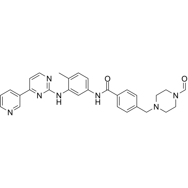 Imatinib carbaldehyde Chemical Structure Imatinib carbaldehyde(Synonyms: CGP-57148B carbaldehyde; STI571 carbaldehyde; PROTAC ABL binding moiety 1)