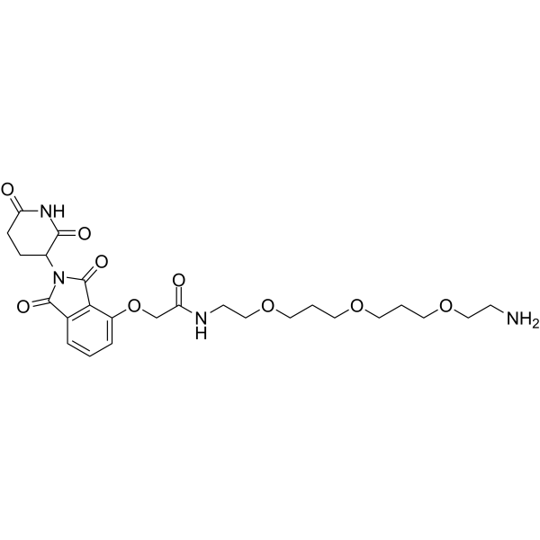 Thalidomide-O-amido-PEG1-(C1-PEG)2-C2-NH2(Synonyms: Cereblon  Ligand-Linker Conjugates 12;  E3 Ligase Ligand-Linker Conjugates 23)