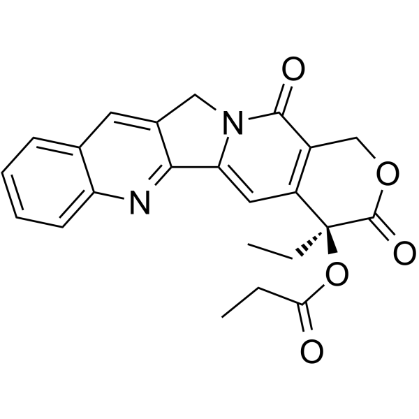 Camptothecin-20(S)-O-propionate Chemical Structure Camptothecin-20(S)-O-propionate(Synonyms: Camptothecin-20-O-propionate)