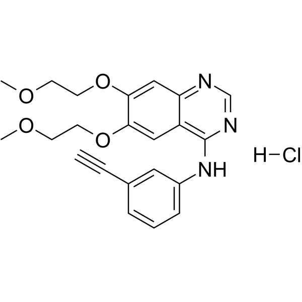 Erlotinib Hydrochloride(Synonyms: 盐酸埃罗替尼; CP-358774 hydrochloride; NSC 718781 hydrochloride; OSI-774 hydrochloride)