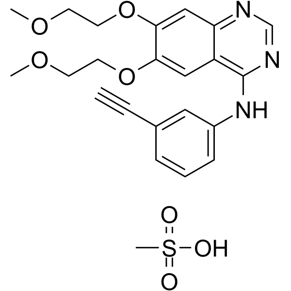 Erlotinib mesylate(Synonyms: 埃罗替尼甲磺酸盐; CP-358774 mesylate; NSC 718781 mesylate; OSI-774 mesylate)