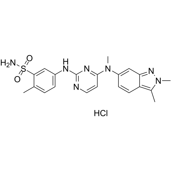 Pazopanib Hydrochloride(Synonyms: 盐酸帕唑帕尼; GW786034 (Hydrochloride))