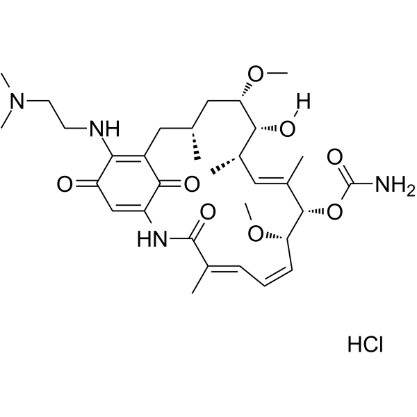 Alvespimycin hydrochloride(Synonyms: 阿螺旋霉素盐酸盐; 17-DMAG hydrochloride;  KOS-1022;  BMS 826476)
