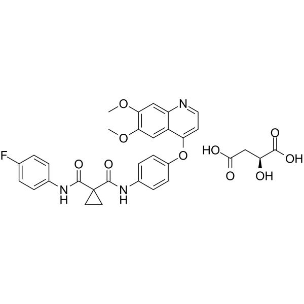 Cabozantinib S-malate(Synonyms: 卡博替尼苹果酸盐; XL184 S-malate; BMS-907351 S-malate)