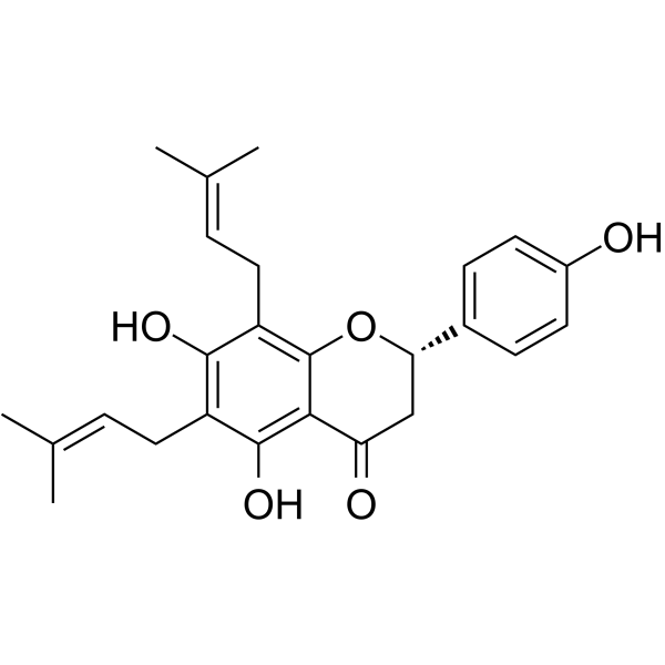 6,8-Diprenylnaringenin Chemical Structure 6,8-Diprenylnaringenin(Synonyms: Lonchocarpol A; Senegalensin)
