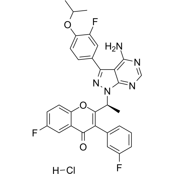 Umbralisib hydrochloride(Synonyms: TGR-1202 hydrochloride;  RP5264 hydrochloride)