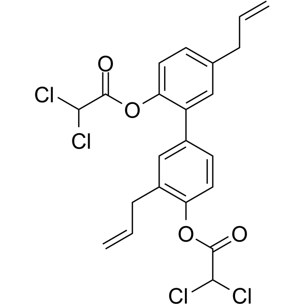 Honokiol DCA Chemical Structure Honokiol DCA(Synonyms: Honokiol dichloroacetate)
