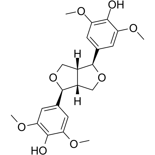 (+)-Syringaresinol Chemical Structure (+)-Syringaresinol(Synonyms: (+)-丁香树脂酚)