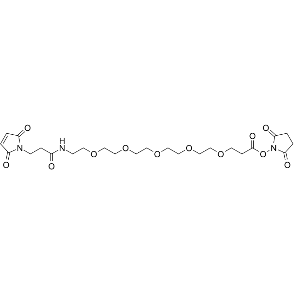 Mal-amido-PEG5-C2-NHS ester Chemical Structure Mal-amido-PEG5-C2-NHS ester