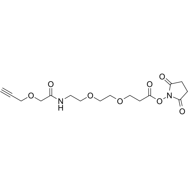 Propargyl-O-C1-amido-PEG2-C2-NHS ester Chemical Structure Propargyl-O-C1-amido-PEG2-C2-NHS ester