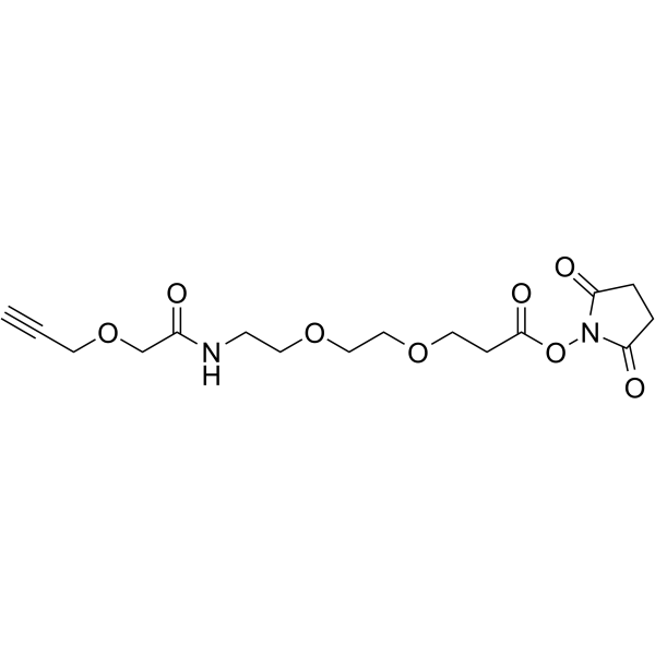 Propargyl-O-C1-amido-PEG2-C2-NHS ester