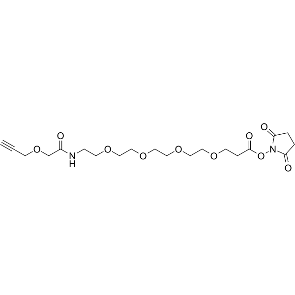 Propargyl-O-C1-amido-PEG4-C2-NHS ester Chemical Structure Propargyl-O-C1-amido-PEG4-C2-NHS ester