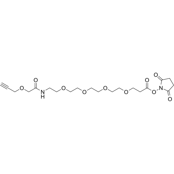 Propargyl-O-C1-amido-PEG4-C2-NHS ester