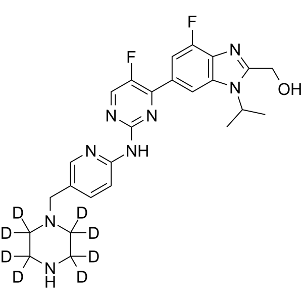 Abemaciclib metabolite M18-d8 Chemical Structure Abemaciclib metabolite M18-d8(Synonyms: LSN3106729-d8)