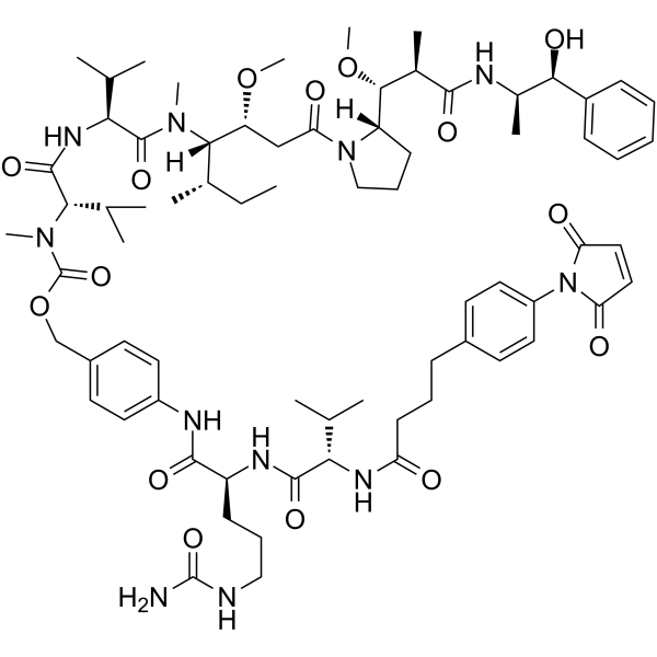 Mal-Phe-C4-VC-PAB-MMAE Chemical Structure Mal-Phe-C4-VC-PAB-MMAE
