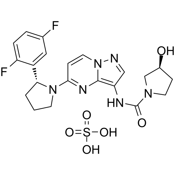 Larotrectinib sulfate Chemical Structure Larotrectinib sulfate(Synonyms: LOXO-101 sulfate; ARRY-470 sulfate)