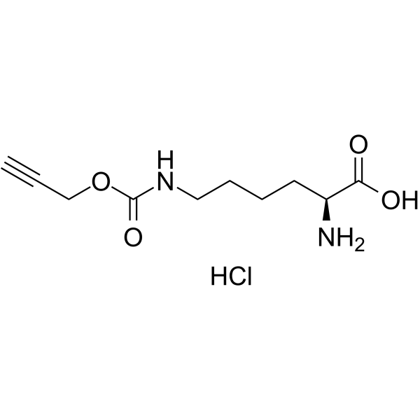 N-ε-propargyloxycarbonyl-L-lysine hydrochloride Chemical Structure N-ε-propargyloxycarbonyl-L-lysine hydrochloride(Synonyms: H-L-Lys(Poc)-OH hydrochloride)