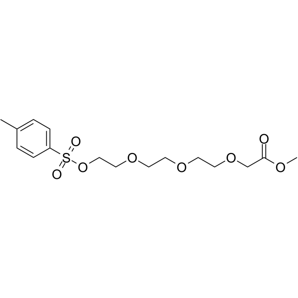 Tos-PEG3-O-C1-CH3COO Chemical Structure Tos-PEG3-O-C1-CH3COO(Synonyms: PROTAC Linker 6)