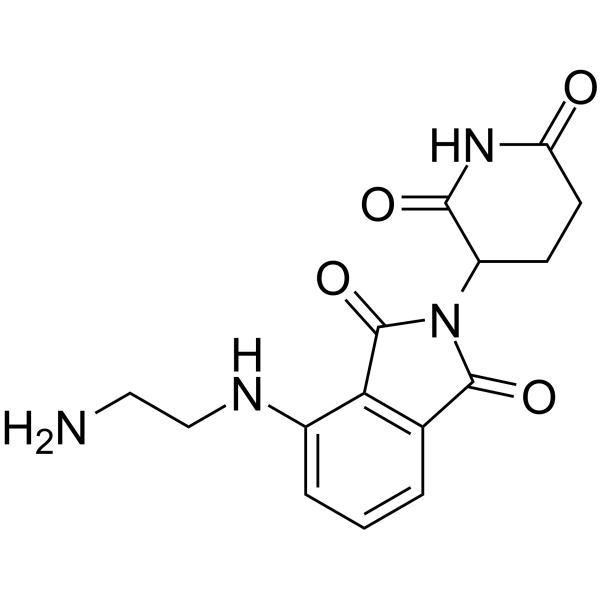 Pomalidomide-C2-NH2 Chemical Structure Pomalidomide-C2-NH2(Synonyms: Cereblon Ligand-Linker Conjugates 15)
