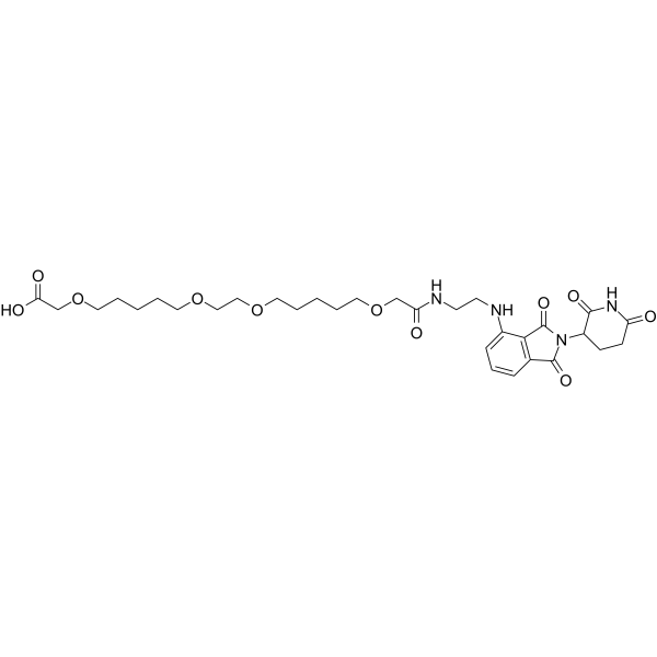 Pomalidomide-C2-amido-(C1-O-C5-O-C1)2-COOH(Synonyms: Cereblon Ligand-Linker Conjugates 14;  E3 ligase Ligand-Linker Conjugates 49)