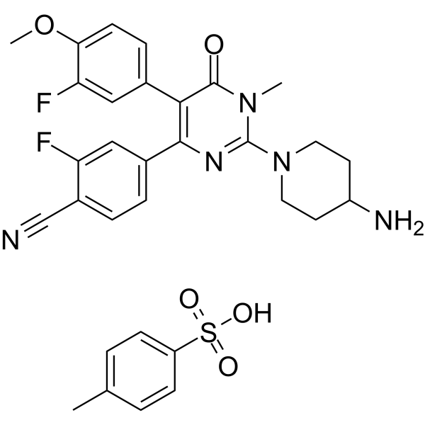Pulrodemstat Methylbenzenesulfonate Chemical Structure Pulrodemstat Methylbenzenesulfonate(Synonyms: CC-90011 Methylbenzenesulfonate; LSD1-IN-7 Methylbenzenesulfonate)