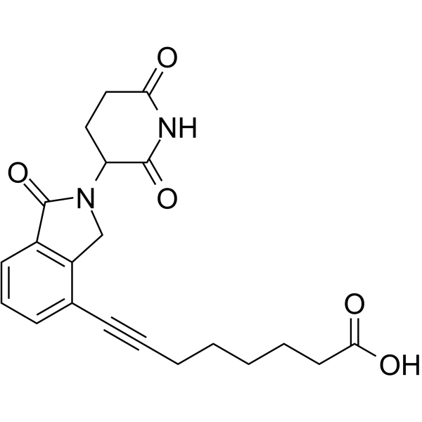 Lenalidomide-acetylene-C5-COOH Chemical Structure Lenalidomide-acetylene-C5-COOH(Synonyms: Cereblon ligand-linker Conjugate)