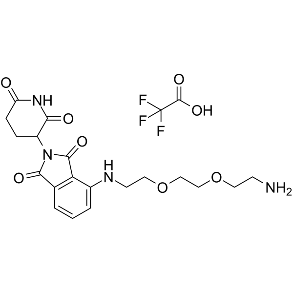 Thalidomide-PEG2-C2-NH2 TFA Chemical Structure Thalidomide-PEG2-C2-NH2 TFA(Synonyms: Thalidomide-NH-PEG2-C2-NH2 TFA)
